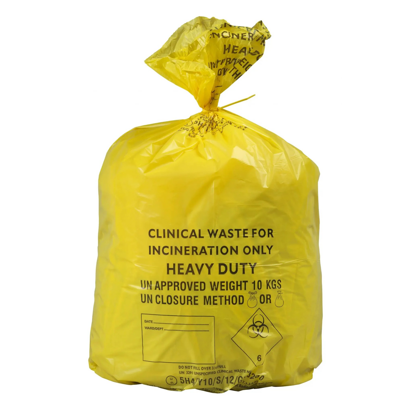 Yellow Clinical Waste Bags - Small 20L - Roll of 50