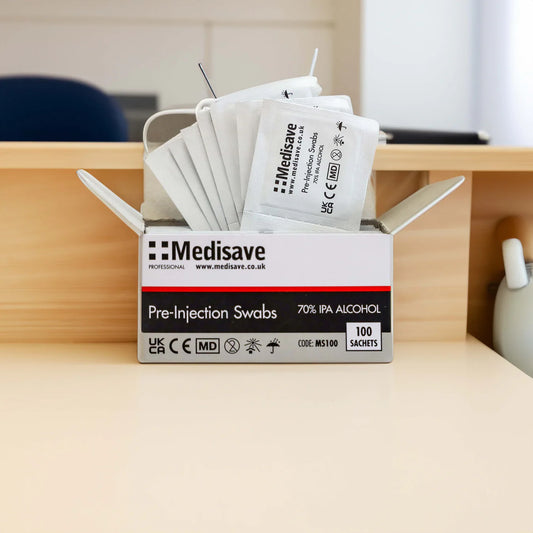 Medisave Professional 70% Alcohol IPA Pre-Injection Swabs x 100