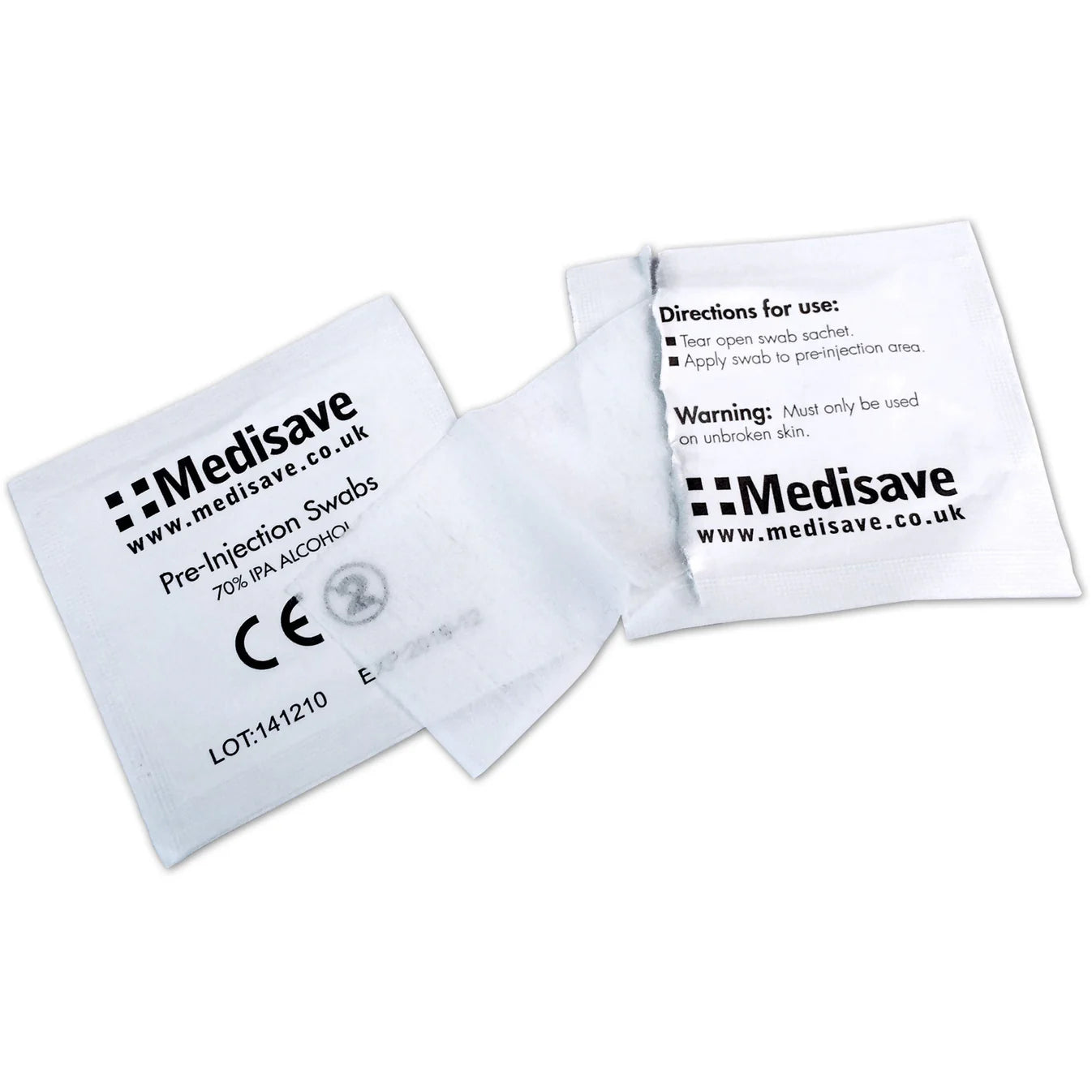 Medisave Professional 70% Alcohol IPA Pre-Injection Swabs x 100