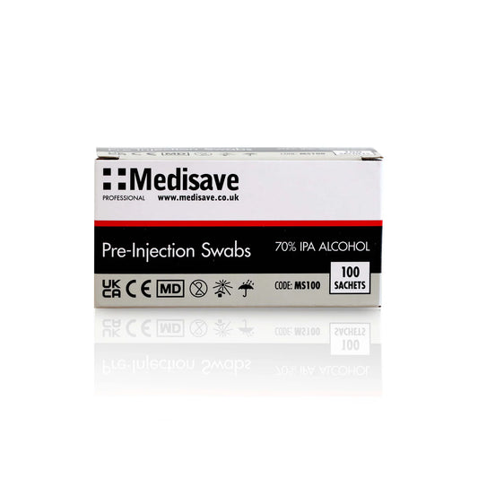 Medisave Professional 70% Alcohol IPA Pre-Injection Swabs x 100