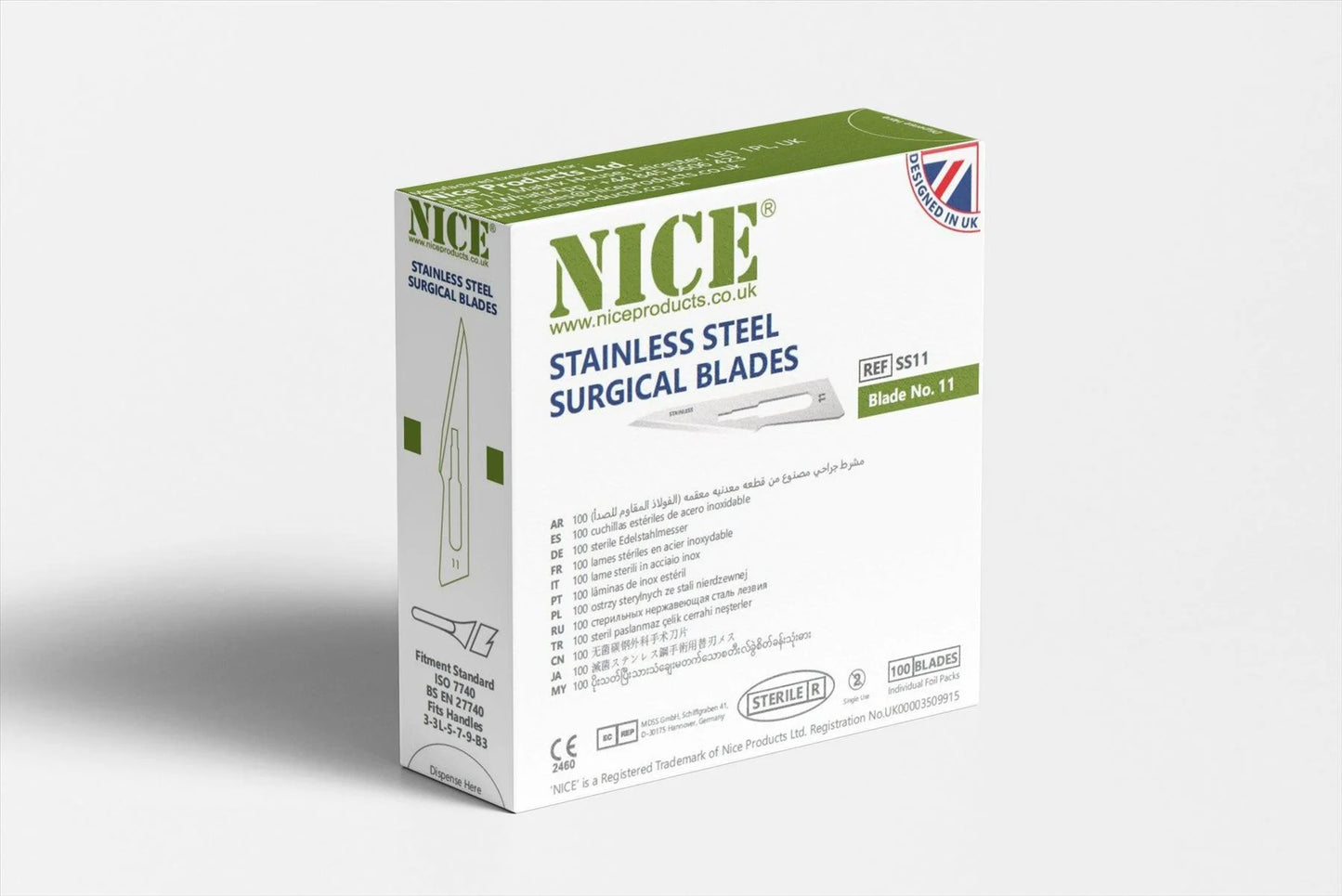 No.11 Sterile Stainless Steel Surgical Blades SS11 (Box of 100)