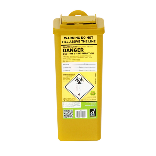 Sharpsguard Yellow 0.5 Ltr Sharps Bin
